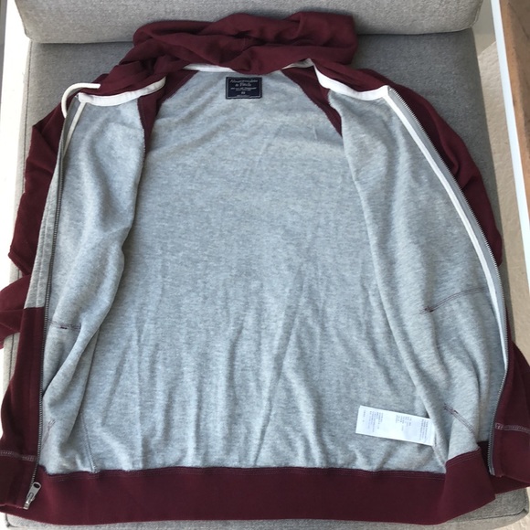 NWOT! - ABERCROMBIE & FITCH Full-Zip 100% Cotton Jersey Hoodie Sweatshirt - Picture 7 of 9